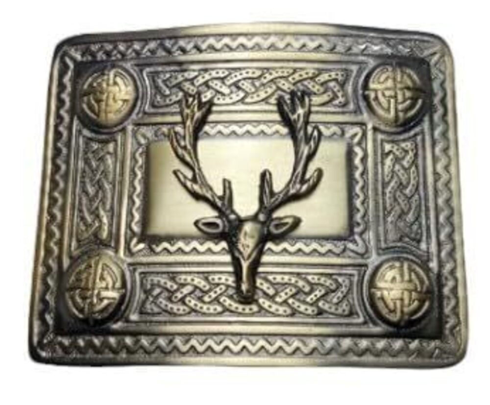 8325 Scottish Kilt Belt Buckle Thistle Antique Finish, Highland Kilts